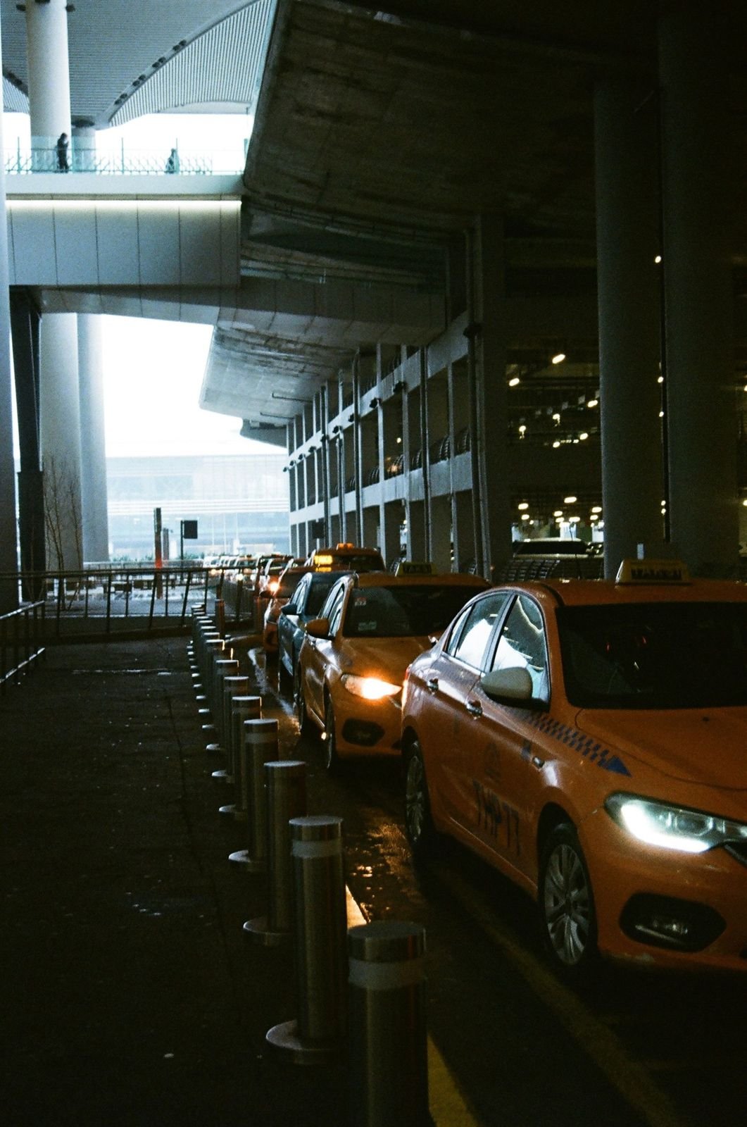 Taxis waiting at an airport