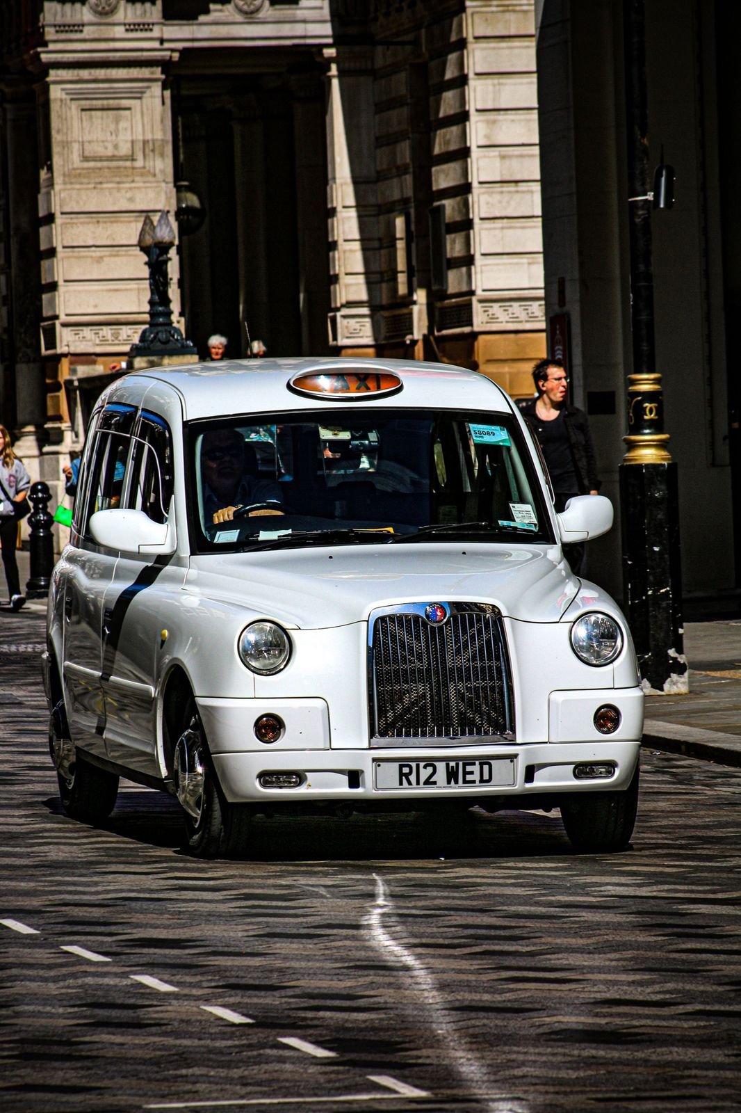 Licensed taxi on a London street