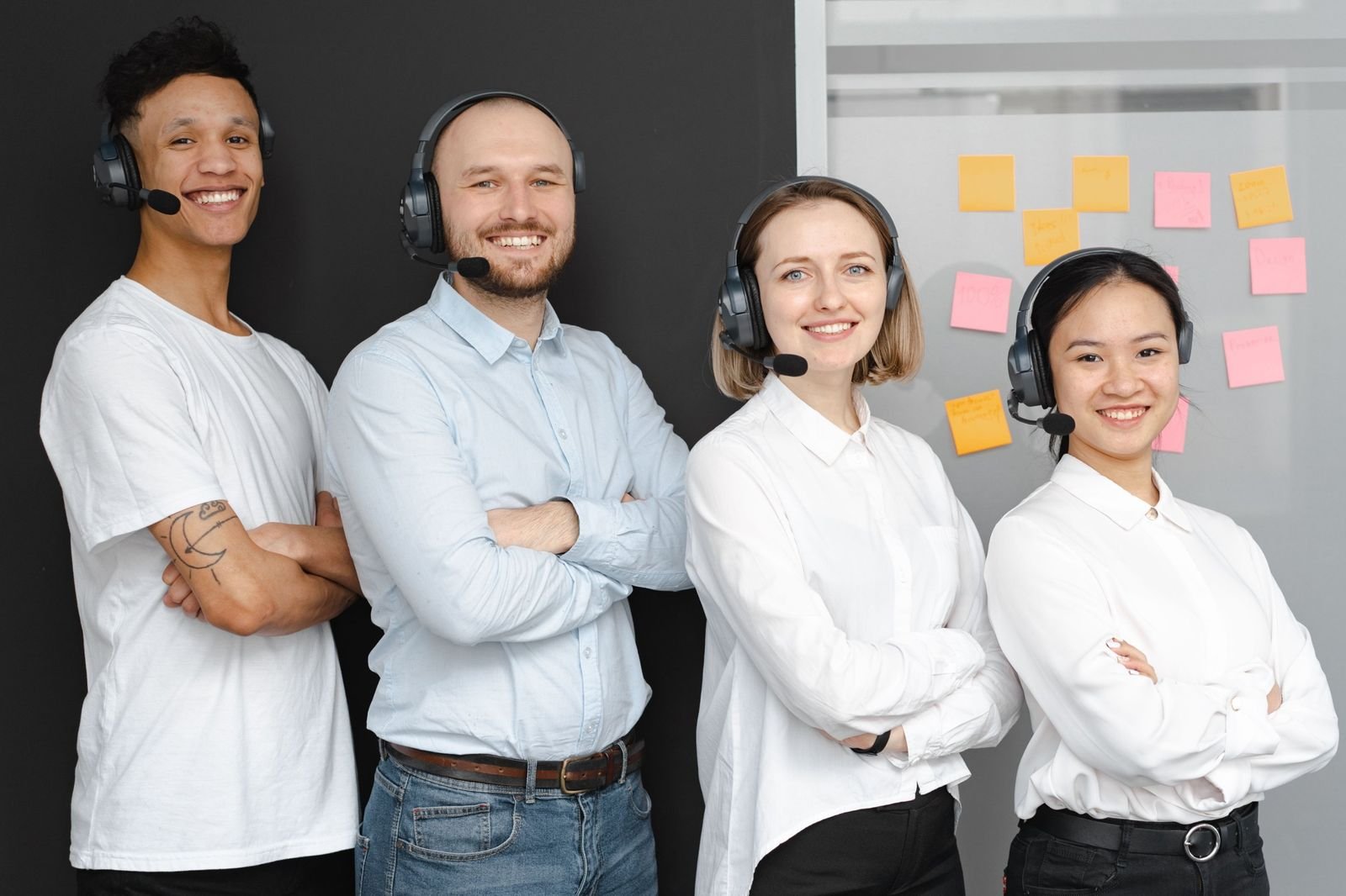 Our dispatch team with headsets